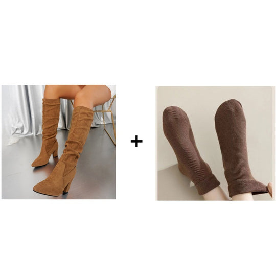 Elegante Damenstiefel mit hohem Absatz in schlichtem Design