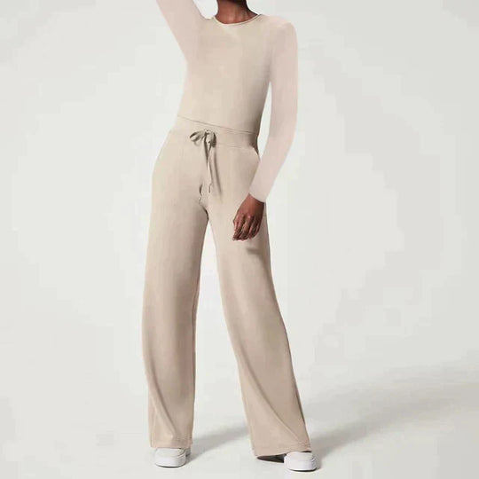 Ana - Fleece Jumpsuit mit Gürtel und weitem Bein