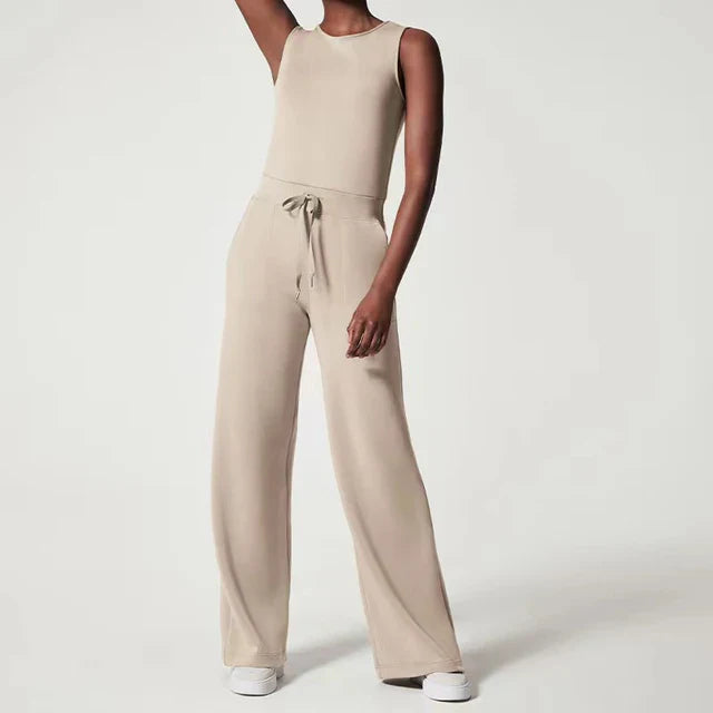 Ana - Fleece Jumpsuit mit Gürtel und weitem Bein