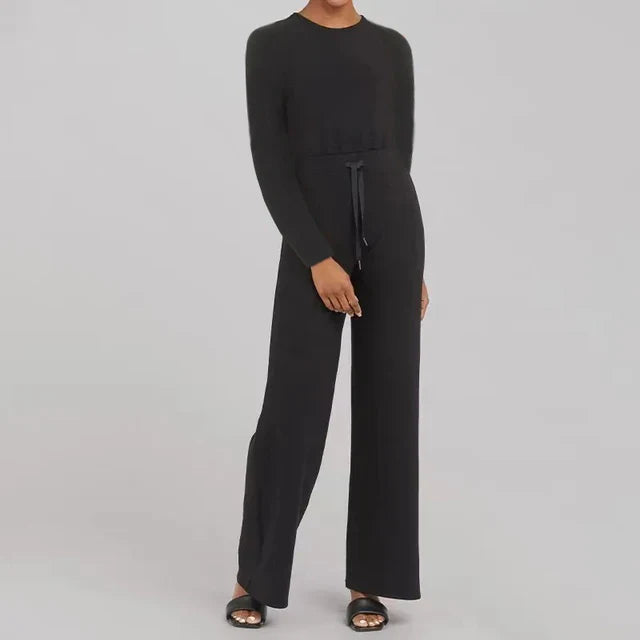 Ana - Fleece Jumpsuit mit Gürtel und weitem Bein