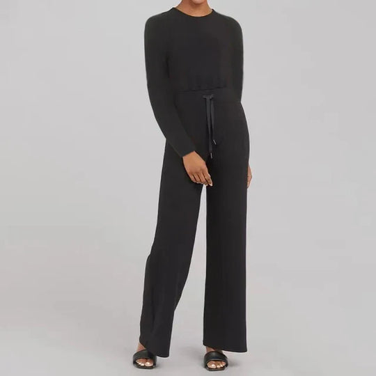 Ana - Fleece Jumpsuit mit Gürtel und weitem Bein