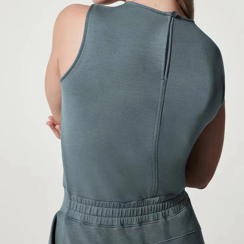 Ana - Fleece Jumpsuit mit Gürtel und weitem Bein
