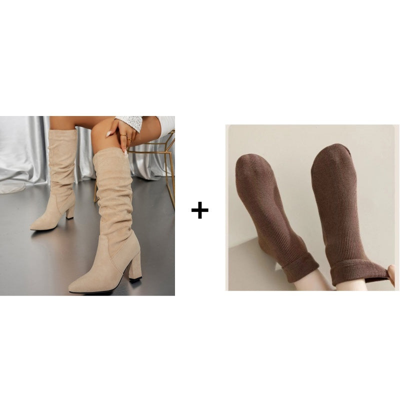 Elegante Damenstiefel mit hohem Absatz in schlichtem Design