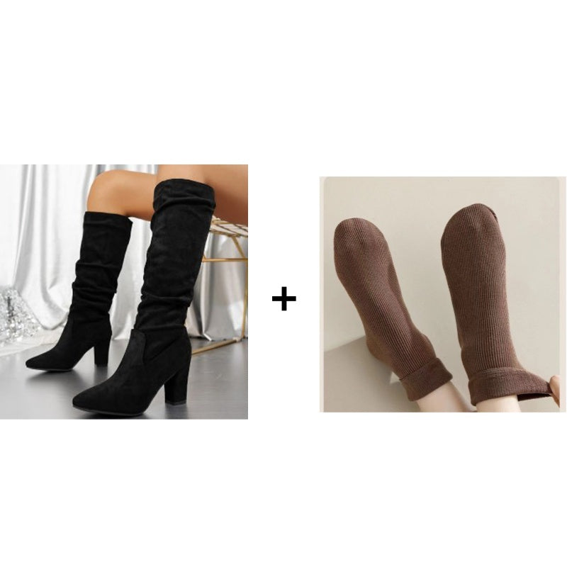 Elegante Damenstiefel mit hohem Absatz in schlichtem Design