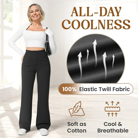 Damen Stretch Hose mit hohem Bund