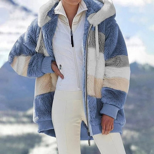 Flauschige warme Kunstpelzjacke - Damenjacke