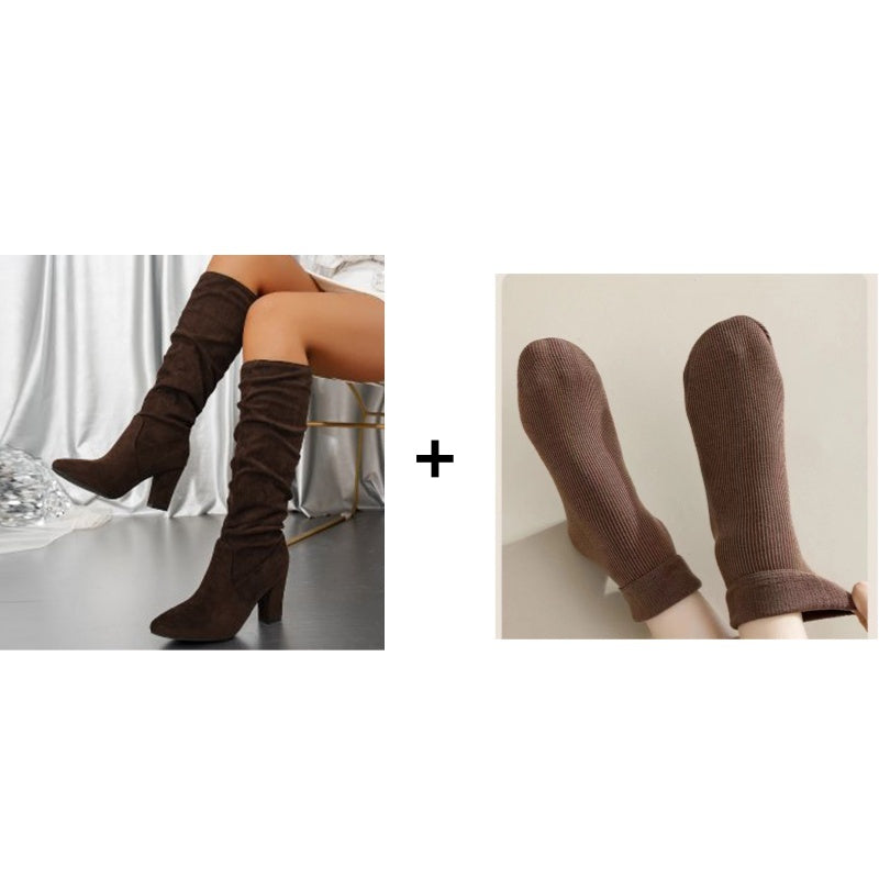 Elegante Damenstiefel mit hohem Absatz in schlichtem Design