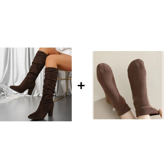 Elegante Damenstiefel mit hohem Absatz in schlichtem Design