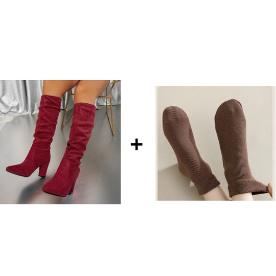 Elegante Damenstiefel mit hohem Absatz in schlichtem Design