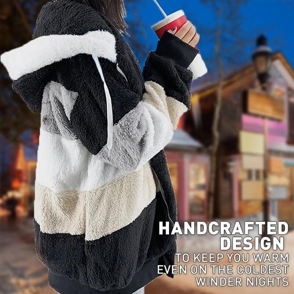 Flauschige warme Kunstpelzjacke - Damenjacke