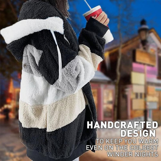 Flauschige warme Kunstpelzjacke - Damenjacke