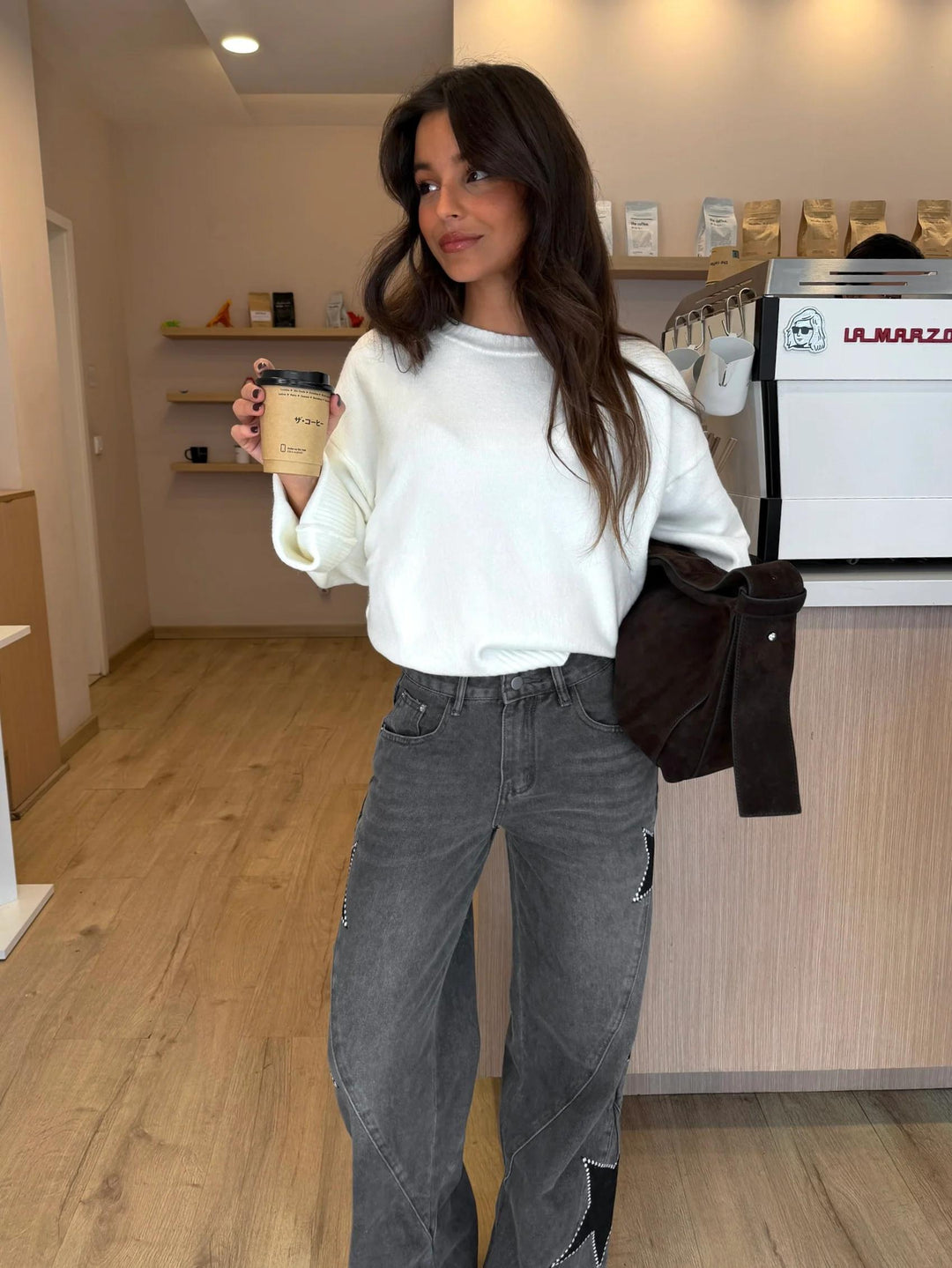Casual Star Straight Jeans – Trendige Denim mit Stern-Print