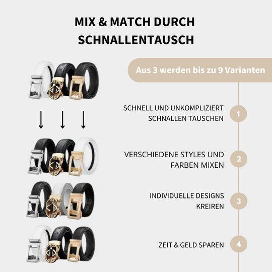 MAJESTICE BELT: Easy-Click Automatik Ledergürtel für Damen + GRATIS Geschenkbox