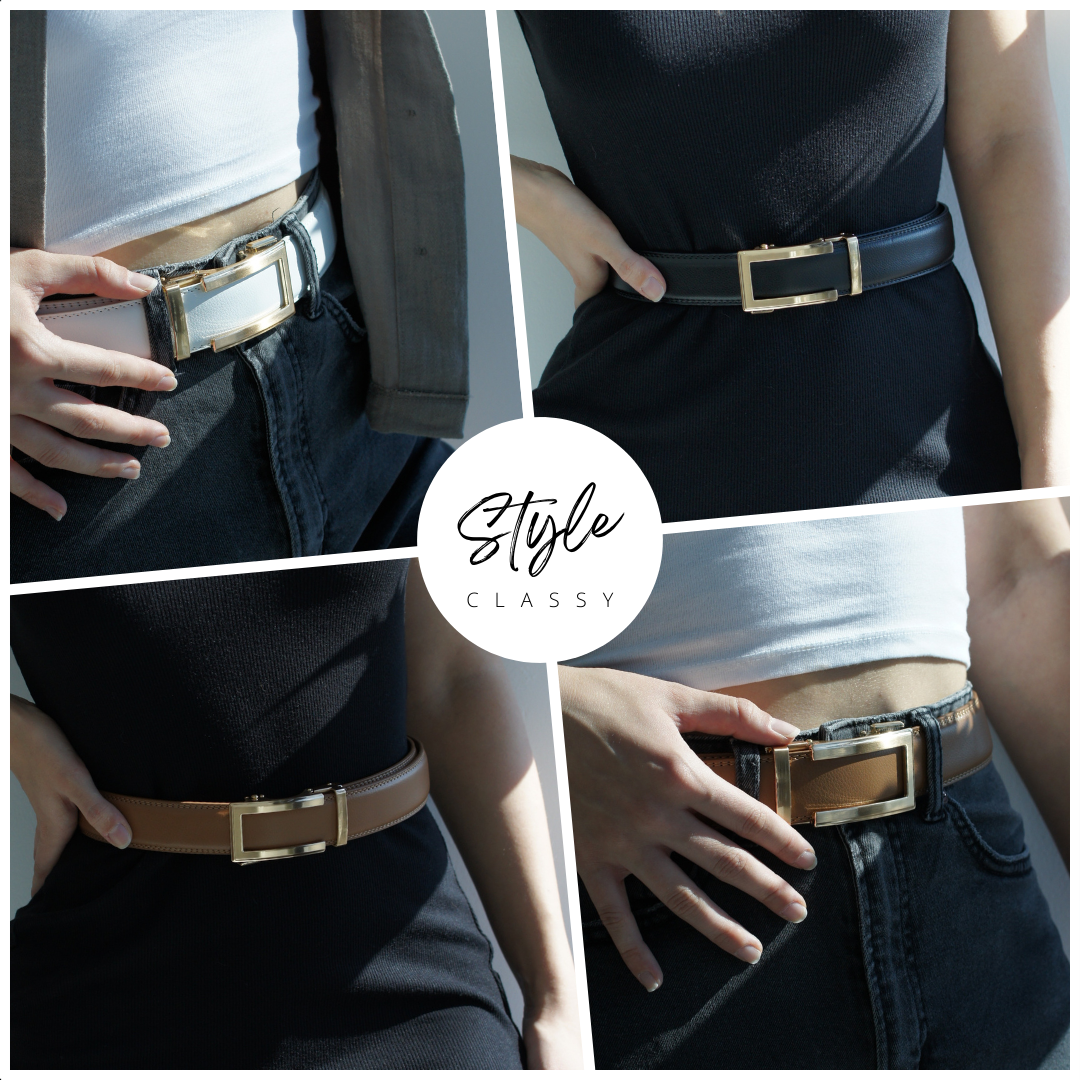 MAJESTICE BELT: Easy-Click Automatik Ledergürtel für Damen + GRATIS Geschenkbox