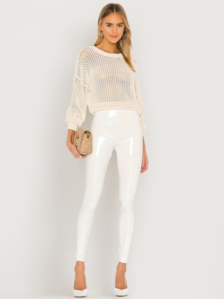 Hochtaillierte Leder-Leggings – Figurformend & Elegant