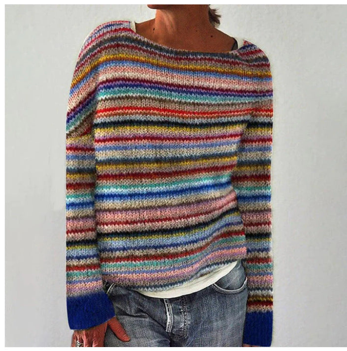Manonin -| Damenpullover mit mehrfarbigen Muster