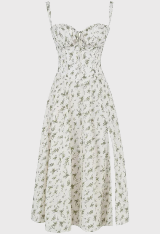 Camille | Blumenmuster-Bustierkleid mit taillierter Silhouette