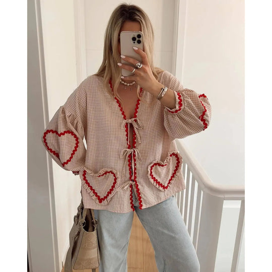 Jennifer - Herz Taschen Top