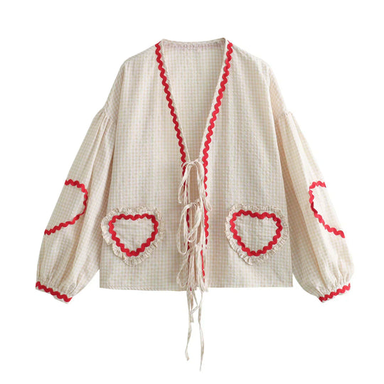 Jennifer - Herz Taschen Top
