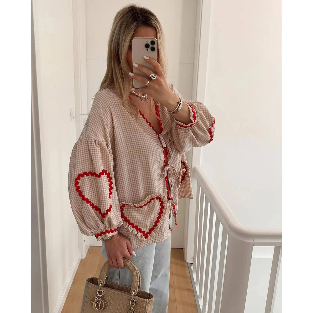 Jennifer - Herz Taschen Top