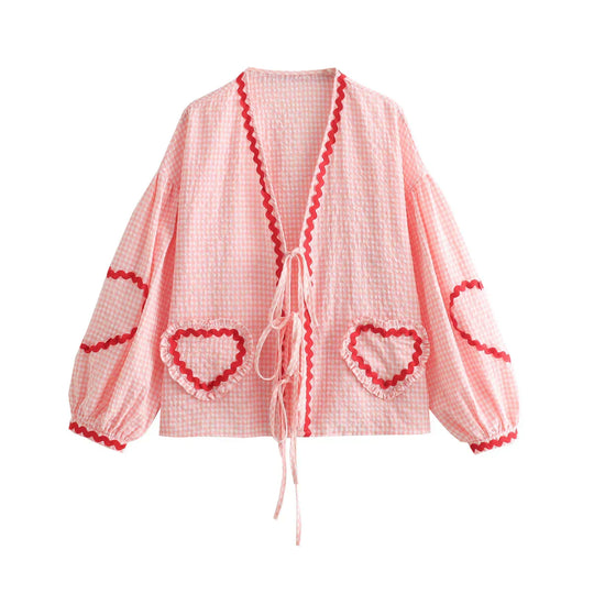 Jennifer - Herz Taschen Top