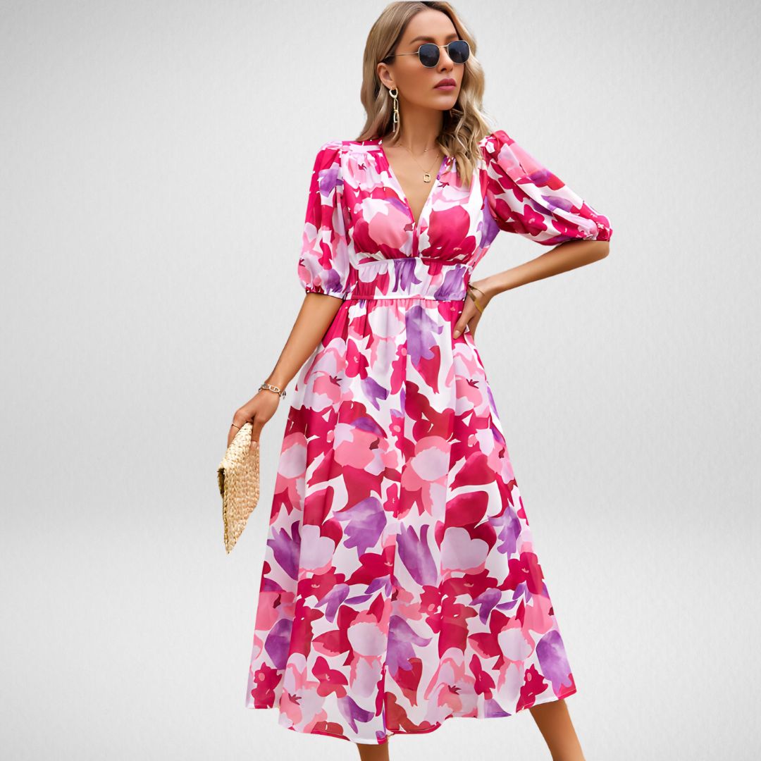 Xenia - Charmantes Kleid mit V-Ausschnitt