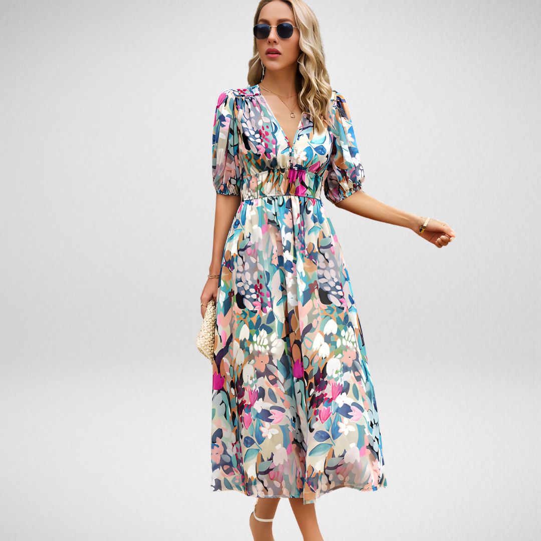 Xenia - Charmantes Kleid mit V-Ausschnitt