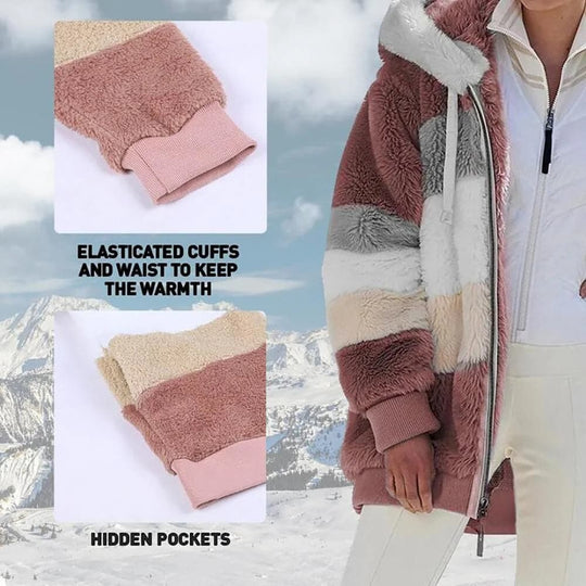 Flauschige warme Kunstpelzjacke - Damenjacke