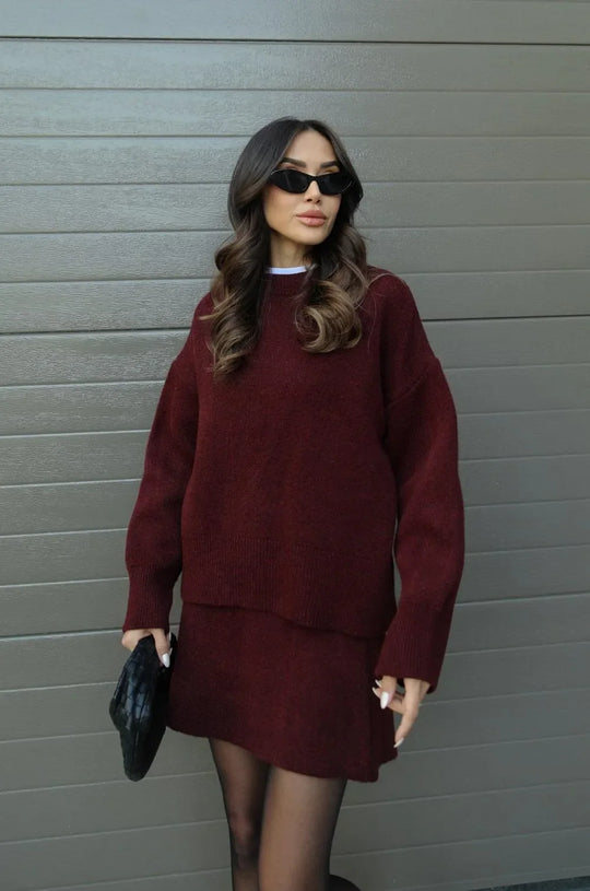 Helena - Strickrock Pullover Set (Top + Rock)