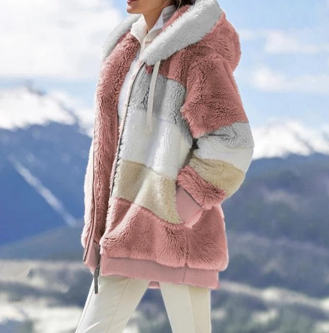Flauschige warme Kunstpelzjacke - Damenjacke