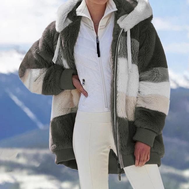 Flauschige warme Kunstpelzjacke - Damenjacke