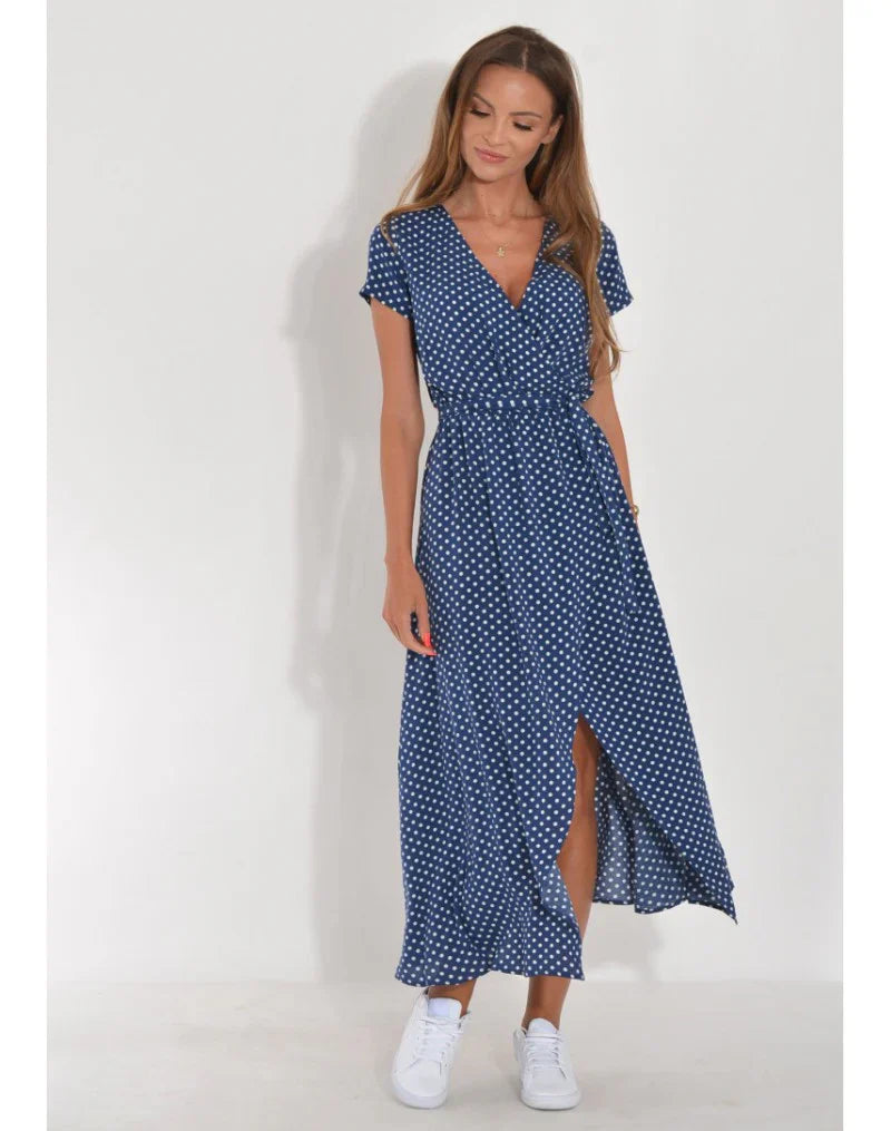 Evelyn - Stilvolles V-Ausschnitt-Kleid