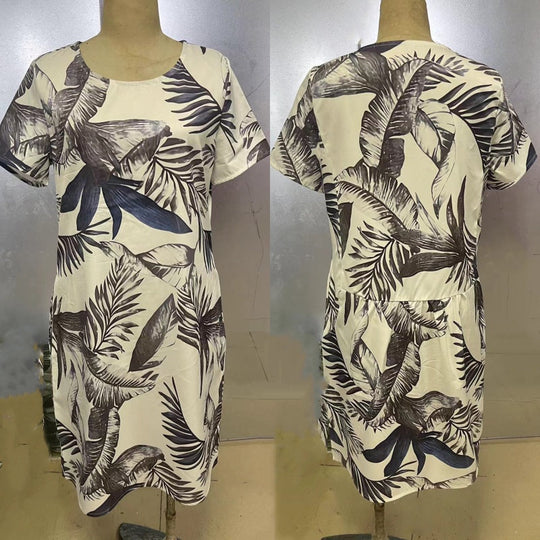 Uitverkoop 49% korting🍀Jurk met ronde hals en botanische print voor dames