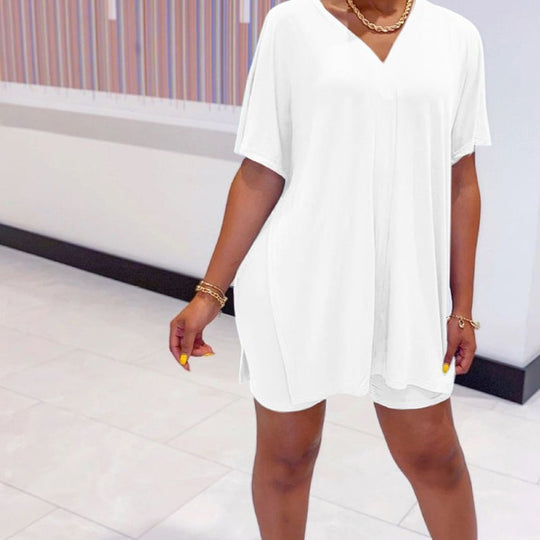 JENNY | V-AUSSCHNITT KLEID & SHORTS SET