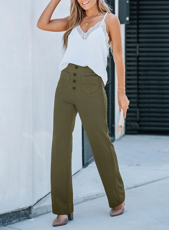 Damen Stretch Hose mit hohem Bund