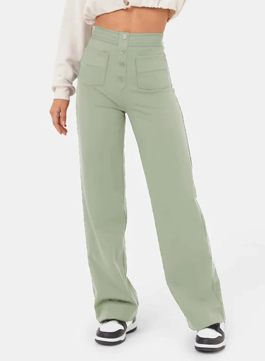 Damen Stretch Hose mit hohem Bund