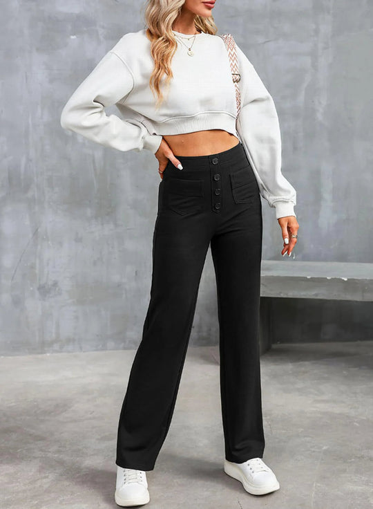 Damen Stretch Hose mit hohem Bund
