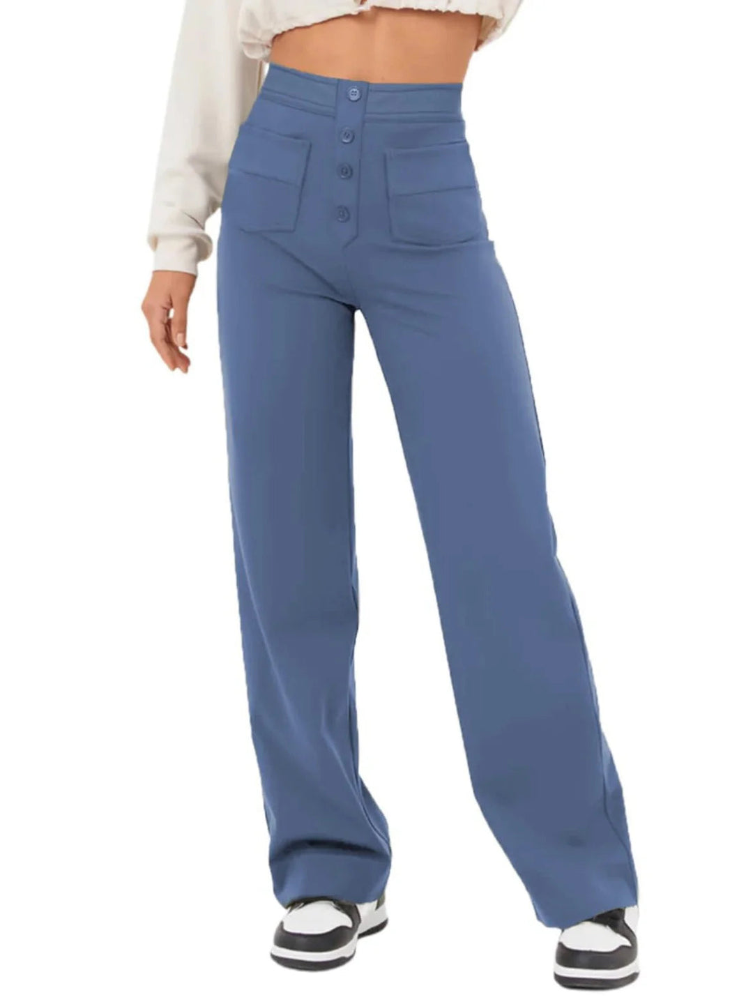 Damen Stretch Hose mit hohem Bund
