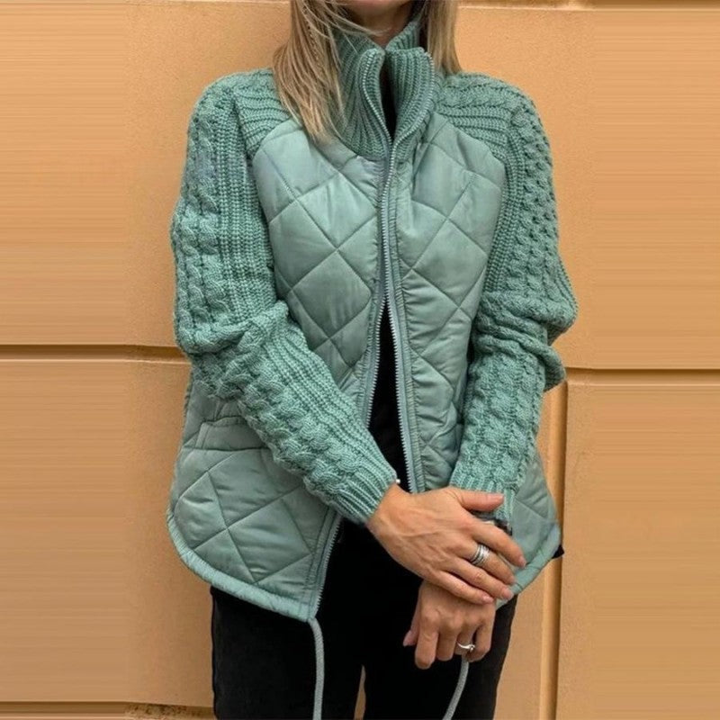 ⏳Nur für kurze Zeit – 49% Rabatt! 💥 Stilvolle gestrickte Patchwork-Steppjacke für Damen