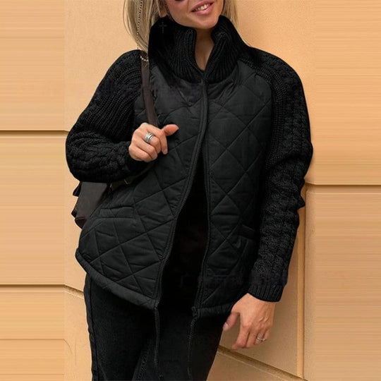 ⏳Nur für kurze Zeit – 49% Rabatt! 💥 Stilvolle gestrickte Patchwork-Steppjacke für Damen